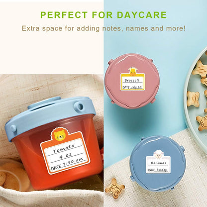 Ceiba Tree Food Containers Stickers Daycare Labels Removable Waterproof Labels for Kitchen Kids Bottle 108Pcs