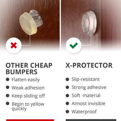 Cabinet Door Bumpers X-Protector 100 PCS – Small Felt Pads 3/8” (Brown) | Ideal Felt Bumpers – Self-Adhesive Thick Felt Dots – Bumper Pads to Protect Glass & Other Surfaces!