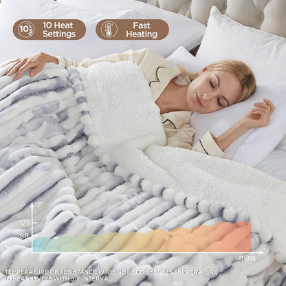 Westinghouse Heated Throw Blanket, 50"x60", Charcoal, ETL Certified