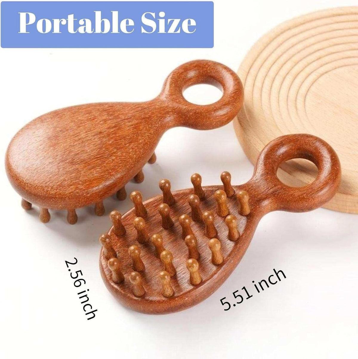 Sandalwood Scalp Massager Comb, Wooden Acupoint Head Massage Tool