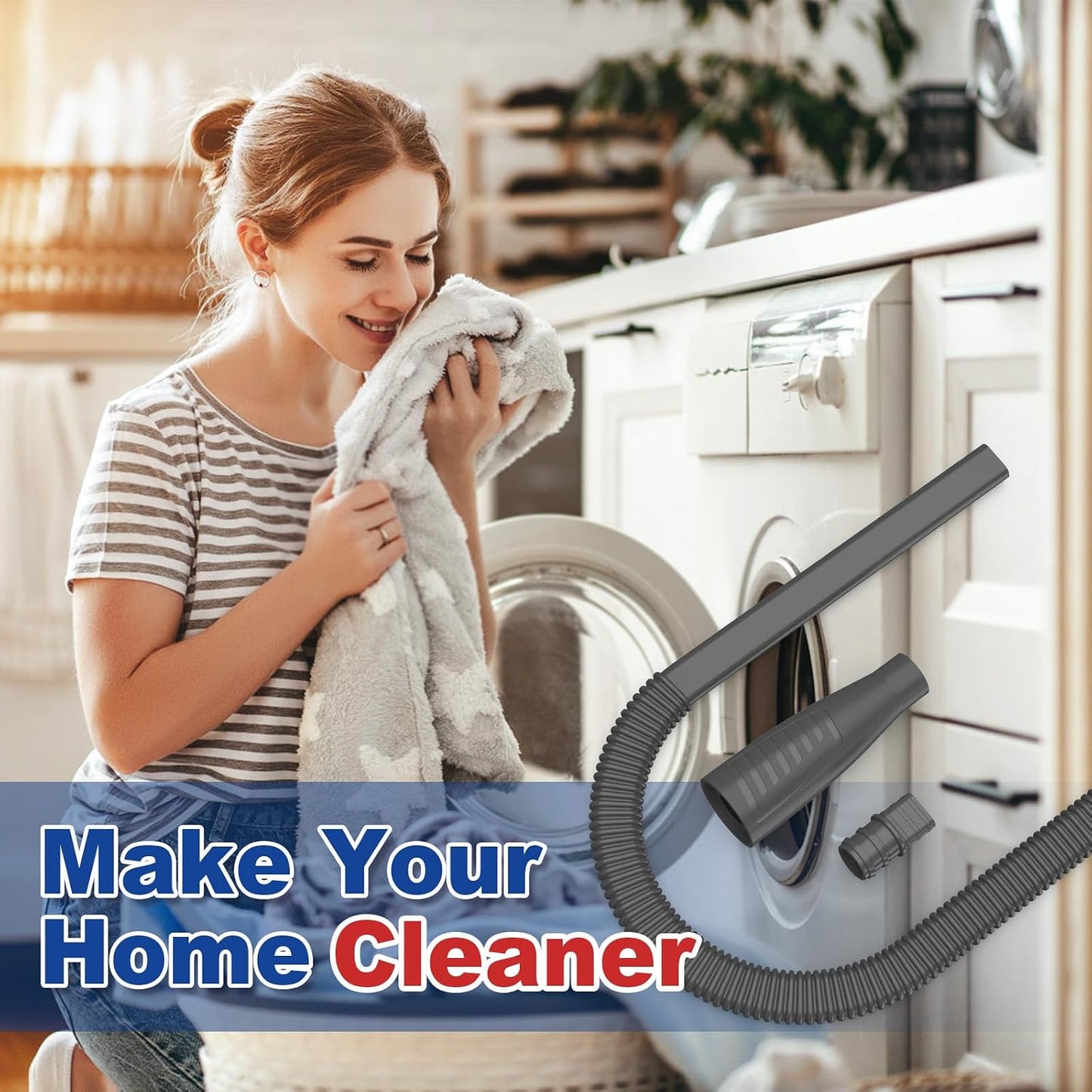 Sealegend Dryer Vent Cleaner Kit with Vacuum Hose Attachment & Brush Blue | Fits Most Vacuums, Loosens Stubborn Lint & Removes Hidden Dust, for Dryer Vents, Refrigerator Coils & Narrow Gaps