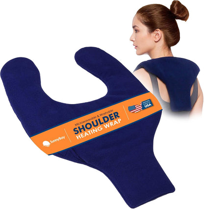 SunnyBay Weighted Heating Pad, Shoulder and Upper Back Wrap, Large, Navy