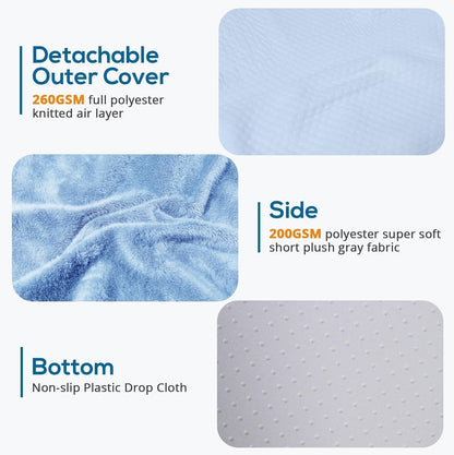 Sasttie Wedge Pillow 24x24x12 inch, Memory Foam Bed Wedge, Cool Grey | Triangle Pillow for Sleeping, Acid Reflux, Back Pain, Post-Surgery, and Snoring, Designed with Removable Washable Cover