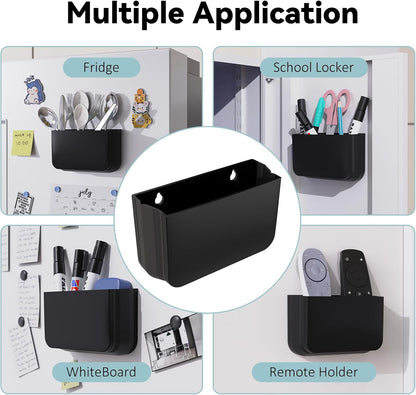 Magnetic Foldable Pen Holder Desk Accessories for Home Office 1 Pack White | Strong Magnet, Space Saving, Dry Erase Marker Pencil Holder for Whiteboard, Locker,Refrigerator, Remote Holder