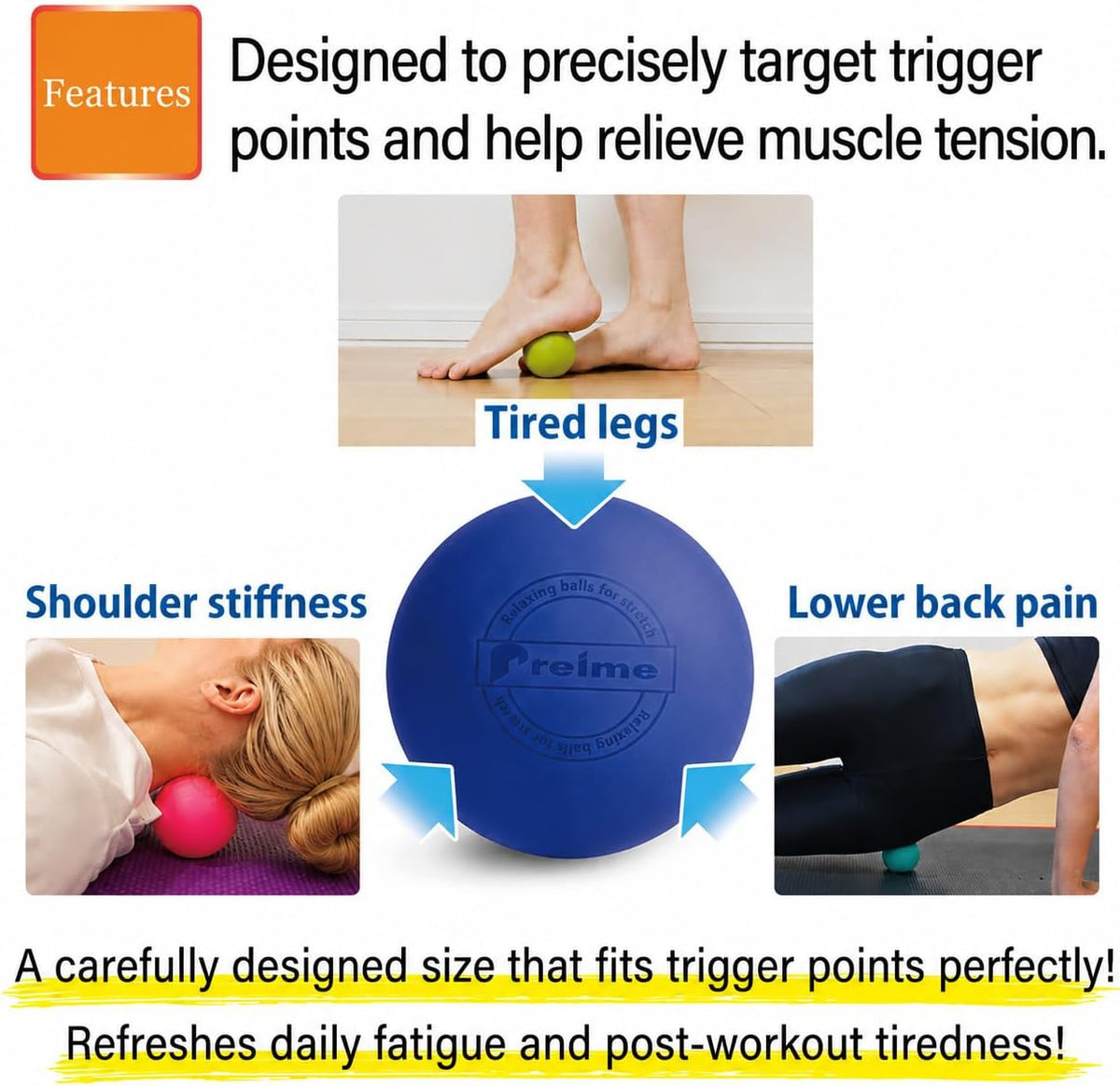 Massage Lacrosse Balls for Myofascial Release, Trigger Point Therapy,Manual Massage Balls, Muscle Knots, and Yoga Deep Tissue Massage. Set of 2 Firm Balls (Ivory and Off-White)