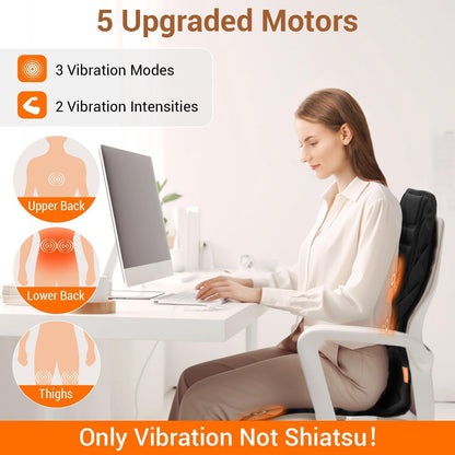 CARSHION 10 Vibrating Massage Nodes Back Massager Chair Pad for Pain Relief
