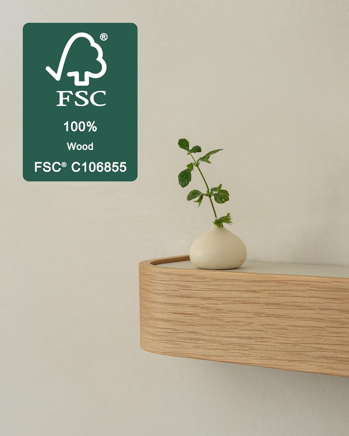 Kazai. Key Holder 'Toke' | Minimalist Key Hook Design from Berlin | Modern Key Holder Wall Mount with Wooden Shelf | Key Rack for Wall as Entryway Organizer | Walnut