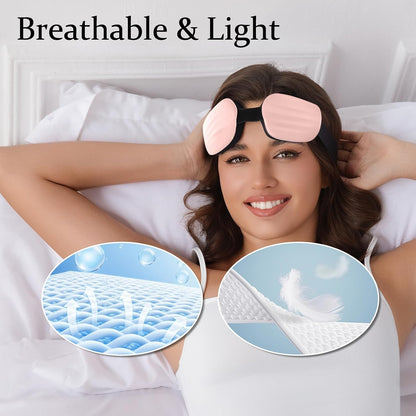 Sleep Eye Mask for Sleeping, 100% Blackout Eye Mask for Women & Men, 3D Contoured Zero Pressure Design, Adjustable Soft Blindfold, Eyelash Friendly Sleep Mask for Travel, Nap & Night Sleep