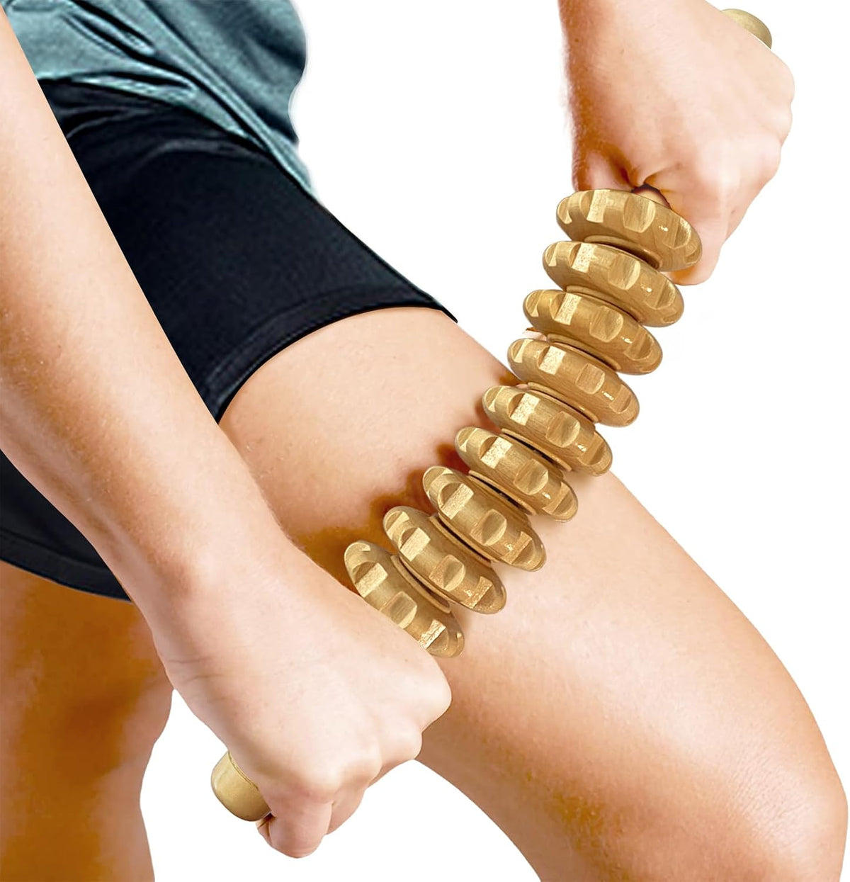 Wooden Massager Handheld Roller Trigger Point Massager Stick for Fascia, Cellulite, Muscle & Abdomen , Body Therapy Massager, Muscle Belly Relief Tool…
