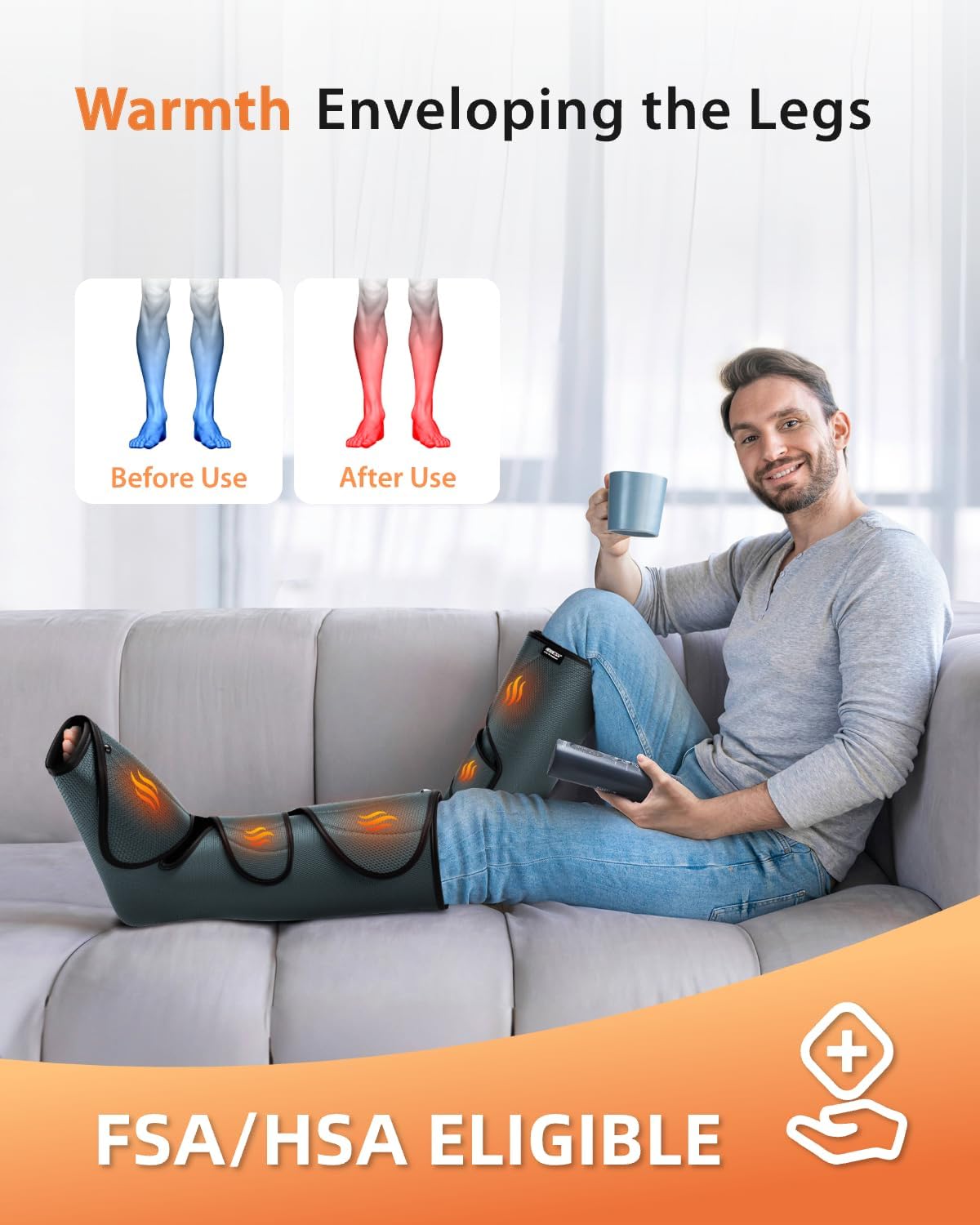 CINCOM Leg Massager with Heat and Air Compression FSA - HSA