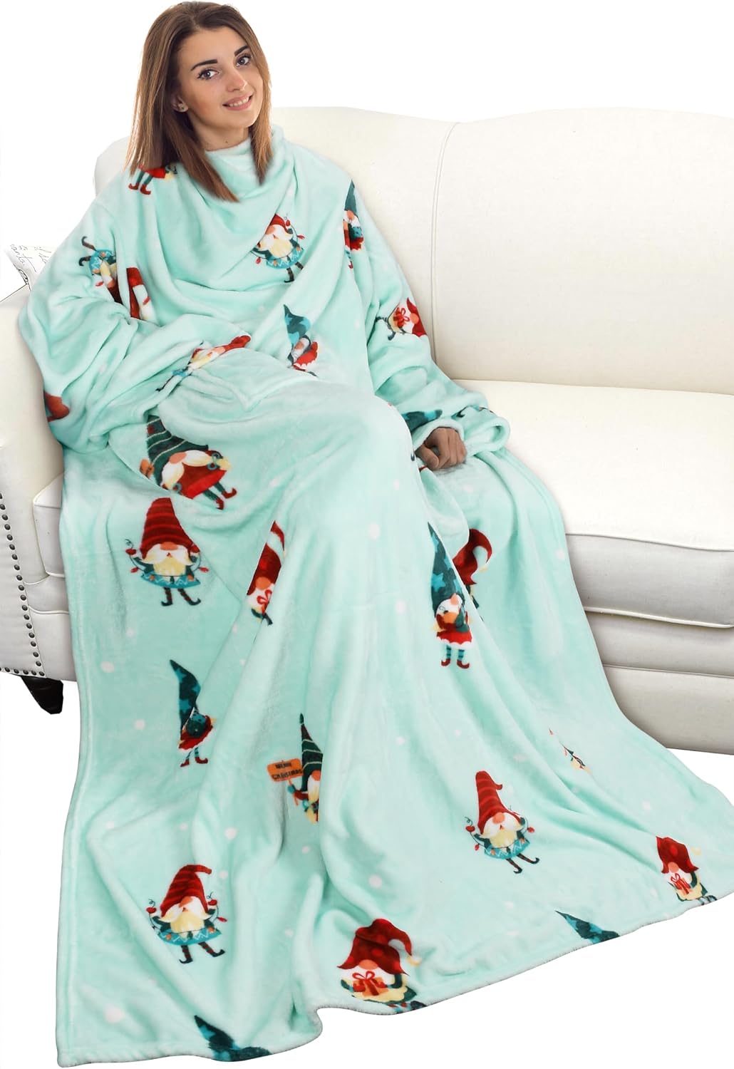 Catalonia Wearable Blanket with Sleeves for Women & Men, Fleece Wrap Throw | Cozy Sleeve Design for Hands-Free Comfort, Perfect for Reading, TV Time & Relaxing, Christmas & Birthday Gift