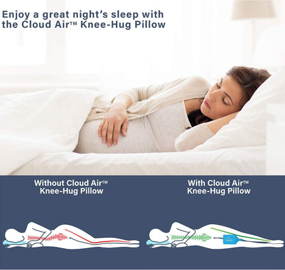 Vaunn Medical Cloud Air Side Sleeper Memory Foam Knee Pillow and Leg Positioner Cushion to Soothe Back, Leg and Hip Discomfort