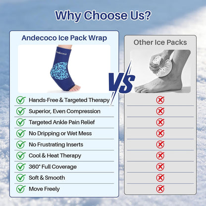 Reusable Ankle Foot Ice Pack Sleeve