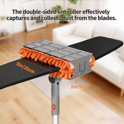 Ceiling Fan Cleaner Duster with 72‘’ Extendable Long Handle Cleaning Duster Kit, Reusable Chenille & Microfiber Mop Head for High Ceiling Fan Blade Wall Blinds Cobweb