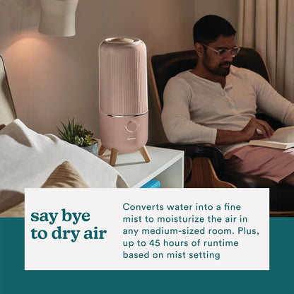 Homedics Ultrasonic Humidifier, Bedrooms and Home Offices, 0.97-Gallon Tank