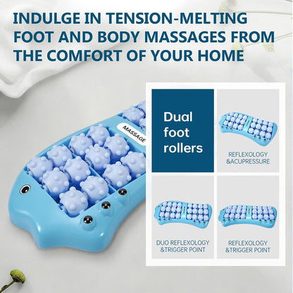 Foot Roller Massager for Plantar Fasciitis Pain Relief, Large Size Under Desk Feet Massage, Manual Acupressure Tool, Eases Pain & Cold Feet, Boosts Circulation, Split Portable & Washable