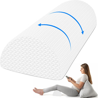 Knee Pillow for Back Sleeping Memory Foam Half Moon Bolster Pillow for Legs