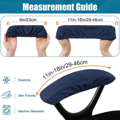 Smiry Office Computer Chair Armrest Covers, 2PCs Anti-dust Arm Rest Pad | Removable Washable Desk Chair Arm Pad Covers, Grey