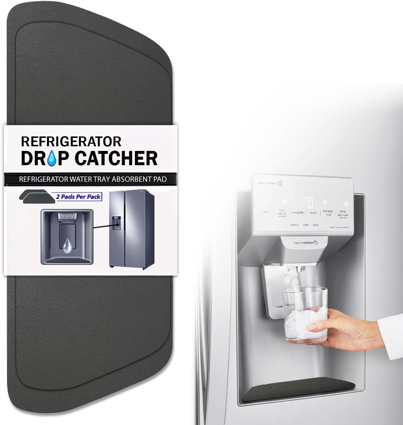 Refrigerator Drip Catcher for Water Tray (Rectangular) | Protects Water Spills, Absorbent Pad for Refrigerator Drip Tray, No More Water Stains