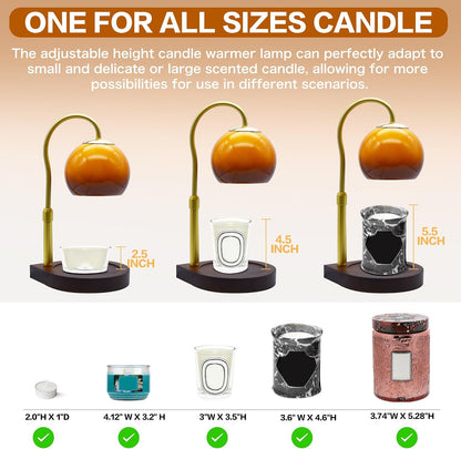 Candle Warmer Lamp with Timer 2H/4H/8H, Adjustable Height, Ocean