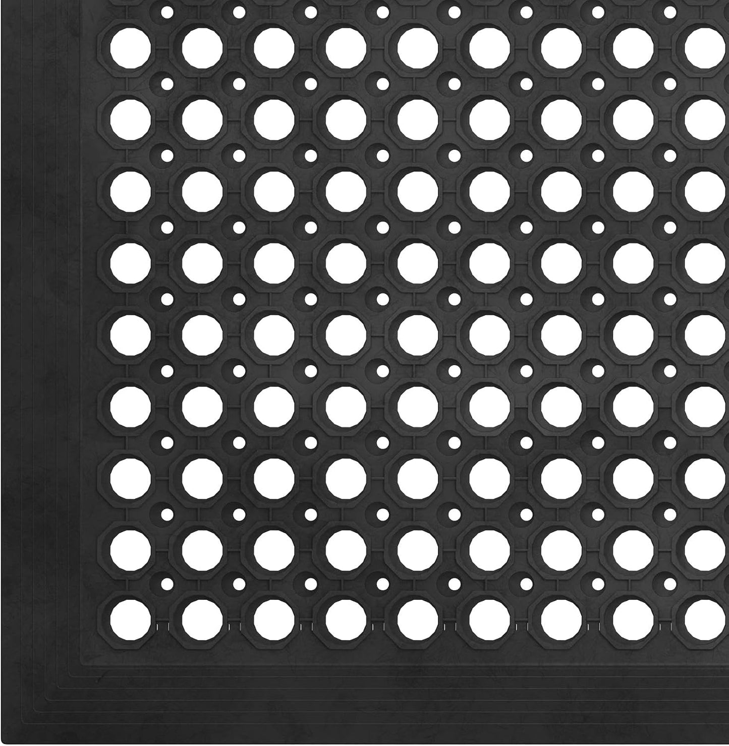 Ottomanson Heavy Duty Rubber Floor Mat – Non-Slip, Waterproof, Easy to Clean – Boot Tray Utility Mat for Shoes, Boots, Entryway, or Pet Feeding Area – Durable, Hose Washable – 16" x 32", Black