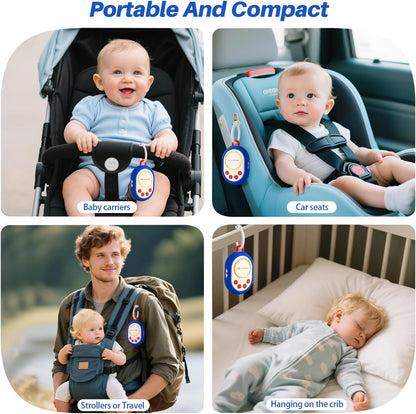 2026 Mom's Choice Awards | White Noise Sound Machine Baby with Night Light, 20 Soothing Sounds, 22 Hours Battery Life, Travel, Registry Gift, Shower, Clips on Baby Stroller (Blue)