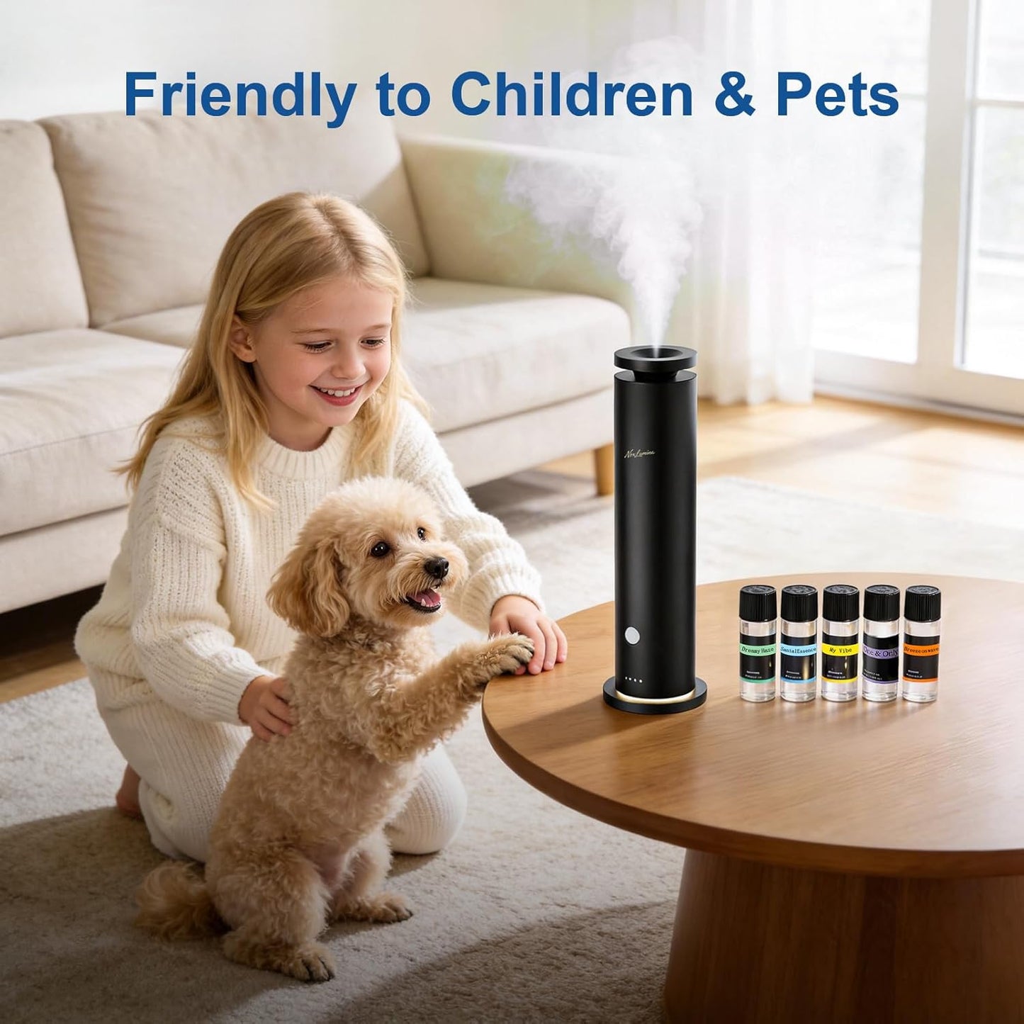 Waterless Diffuser Pro with 5 Scent Oils, Luxury Hotel-Class Essential Oil Diffuser Aromatherapy Machine with 1500 Sq Ft Cover, 6 Mist, 4.06Oz Air Diffusers for Home Large Room Hotel SPA