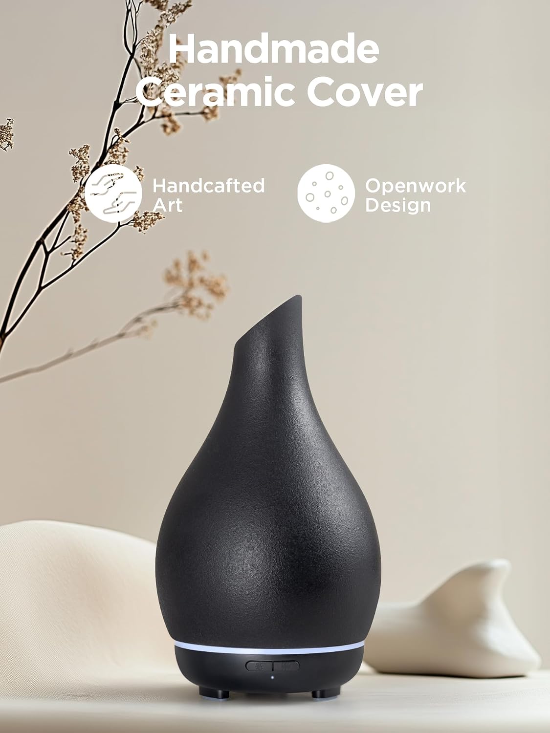 InnoGear 150ml Ceramic Essential Oil Diffuser, Diffusers for Home, White