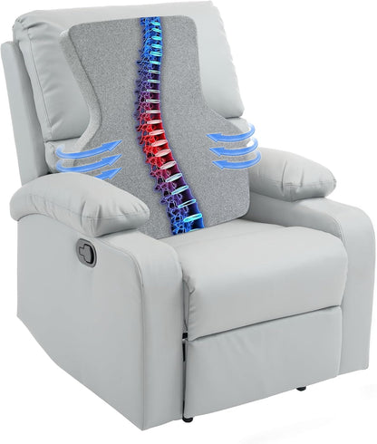HOMBYS Ergonomic Lumbar Support Pillow for Recliner,Memory Foam Chair Back Support Cushion for Elderly,Extra Large Lumbar Support Pillow,Low Back Pain Relief Cushion,Grey