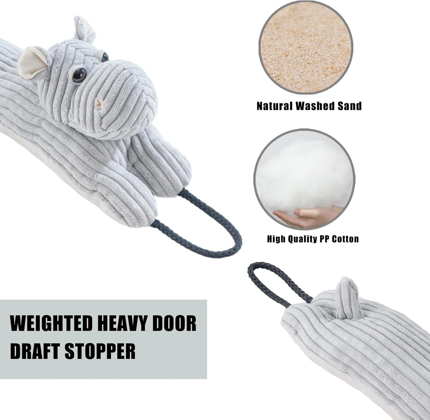 Under Door Draft Stopper Decorative Wind Stopper 36 inch for Door & Window, Weighted Animal Air Draft Stopper for Bottom of Door with Hanging Loops - Brown Dog