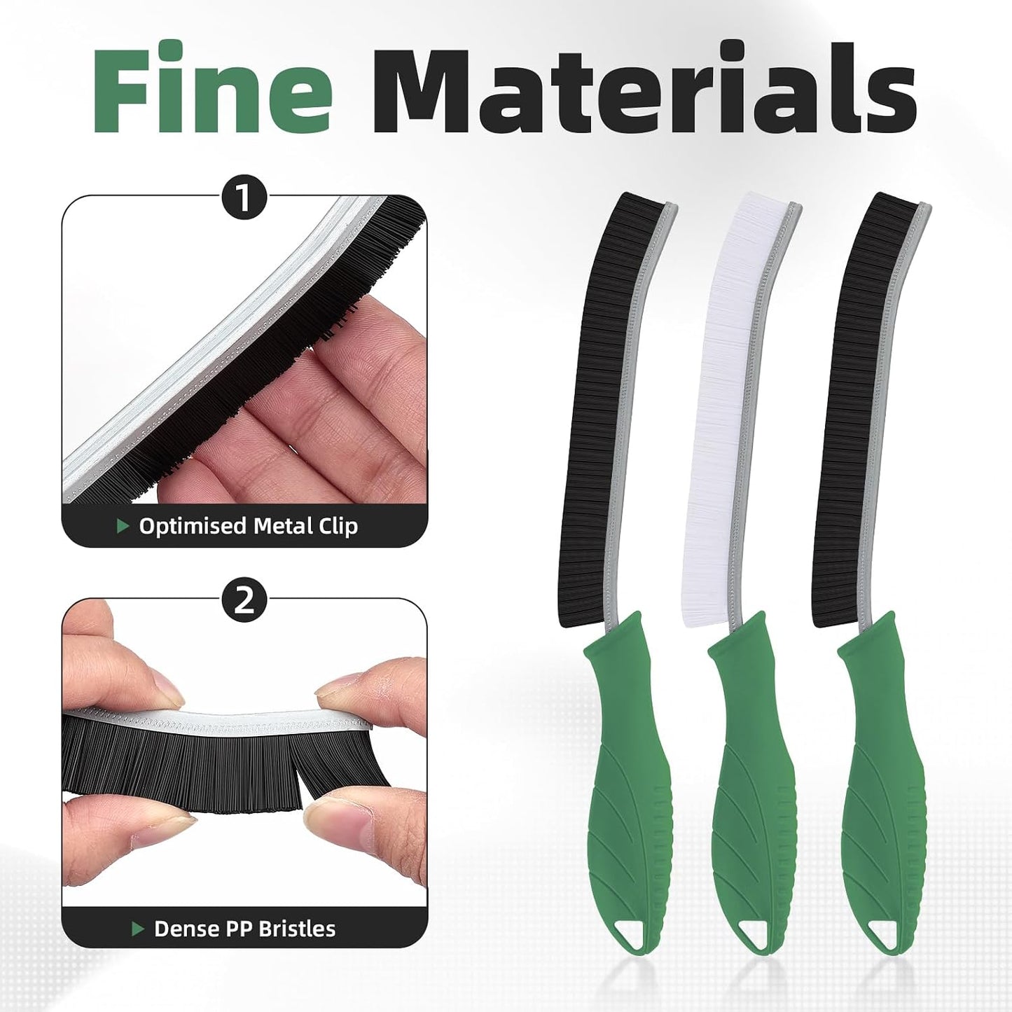 FOOGWEE Hard Bristle Crevice Cleaning Brush - Cleaning Tools for Household Use, Multifunctional Gap Cleaning Supplies for Kitchen, Bathroom, Toilet, Window, Vehicle, Faucets, Grout, Home (Black)