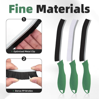 FOOGWEE Hard Bristle Crevice Cleaning Brush - Cleaning Tools for Household Use, Multifunctional Gap Cleaning Supplies for Kitchen, Bathroom, Toilet, Window, Vehicle, Faucets, Grout, Home (Black)
