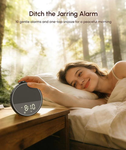 Sound Machine, Alarm Clock, Night Light, Screen-Free Sleep Routine | 30 Sounds, 10 Gentle Alarms, Sleep Timer, White Noise Machine for Sleep, Adults, Bedroom, Nightstand, Office, Travel(Cream)