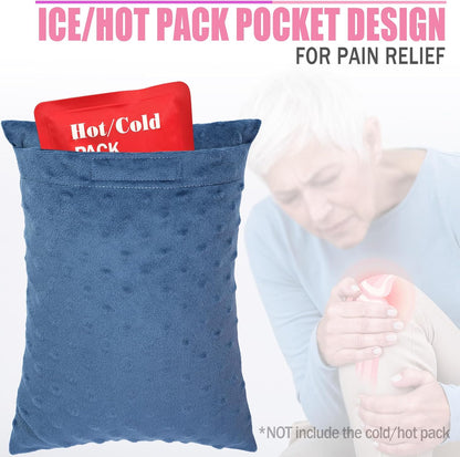 Soft Knee Pillow Leg Pillows 11" x 7.8" Small Hip Support Pillows Between Legs for Side Sleepers Sciatica Joints Pain Relief Machine Washable Post Surgery Cushion Gifts, Minky Dot Light Gray