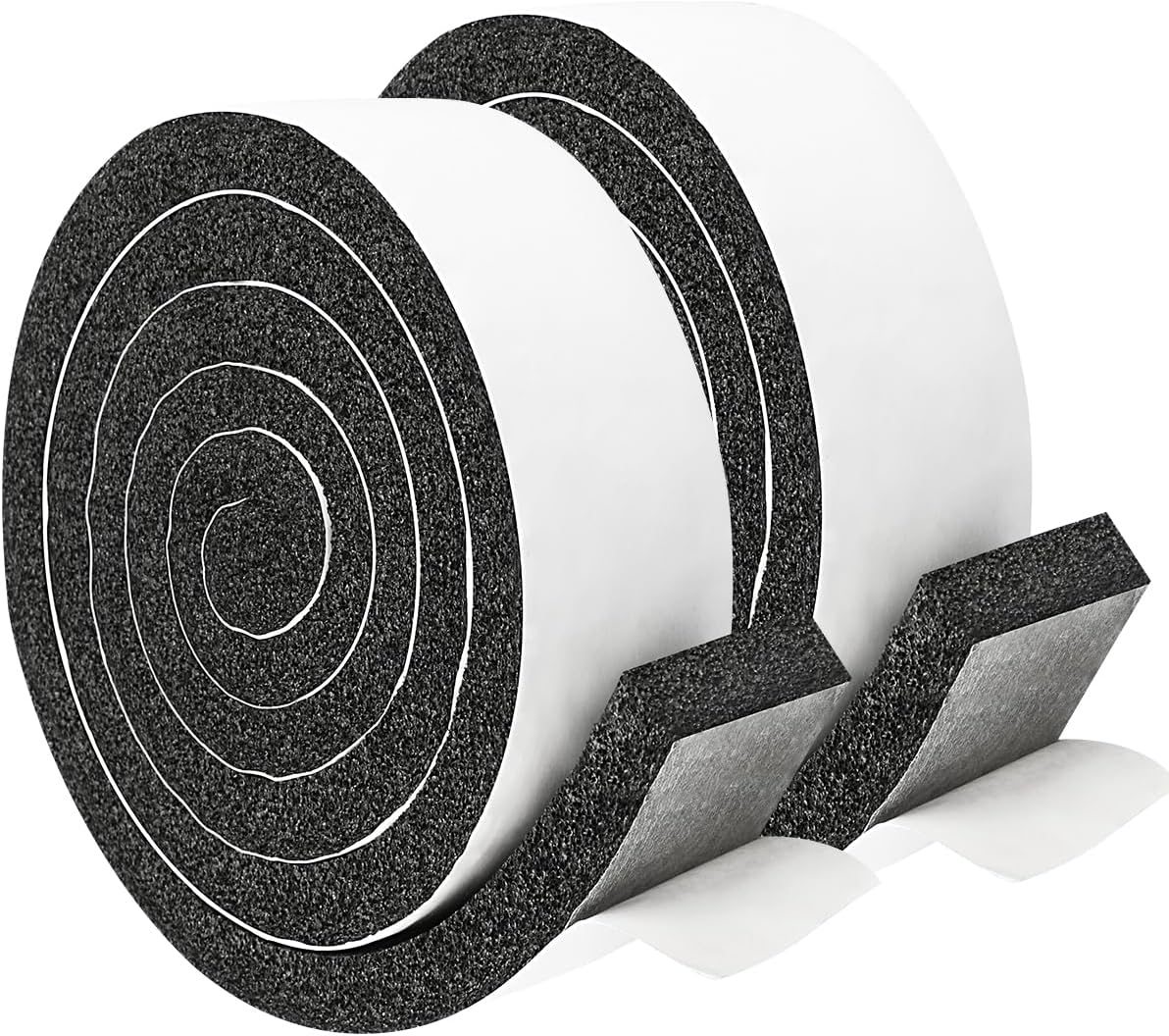 2 Rolls Foam Seal Tape for Door Window Insulation, Soundproof and Shockproof Foam Adhensive Strip, 3/8" Wx3/16 T Single Sided Foam Tape, Cold Air and Draft Closed Cell Seal Strip,Total 32FT