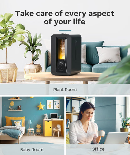 BREEZOME 6L Humidifiers for Bedroom, Cool Mist Top Fill Humidifier with Aroma Diffuser, Humidistat, Night Light, 50H Runtime, Quiet Ultrasonic Humidifiers for Home Large Room, Baby Nursery, Plants | Top Fill, Sleep Mode Ultrasonic Quiet 25dB, Aroma