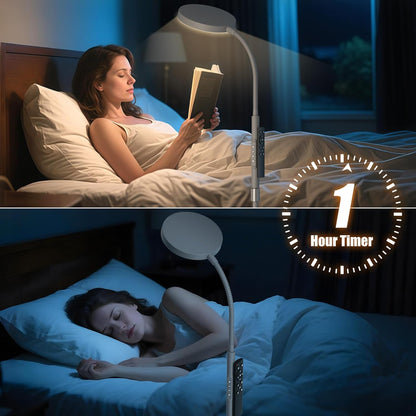 PACOVY Floor Lamp, Adjustable Height Floor Lamps for Living Room Bedroom, 120 LED Super Bright Standing Lamp Remote & Touch Control Dimmable Gooseneck Tall Stand Reading Lamp for Office Craft, Black