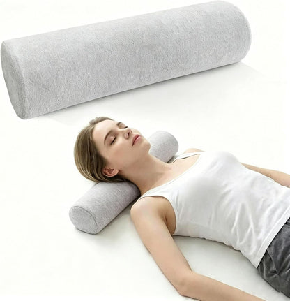 iYKYK Cervical Neck Support Foam Round Pillow for Sleeping and Pain Relief, Memory Foam Body Positioner (Dark Gray)