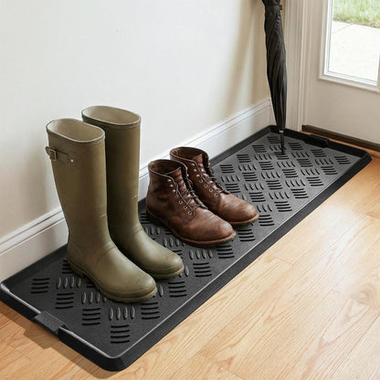 tchdio 2 Pack Rubber Boot Set, Non Slip Shoe Tray for Entryway, Multipurpose Boot Mat Tray, Durable Entryway Mud Mat for Front Door, 16x27.5 Inches