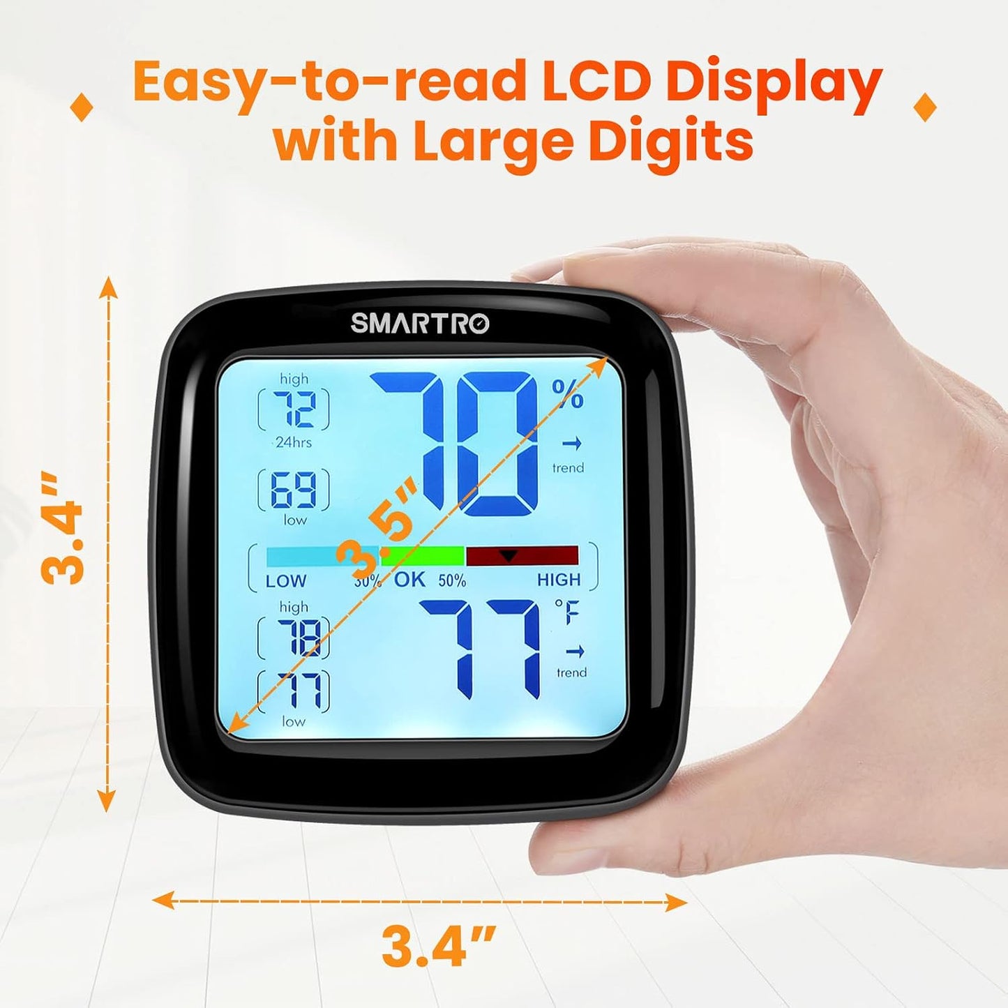 SC42 Professional Digital Hygrometer Indoor Room Thermometer | Humidity Gauge Pro Accuracy Calibration