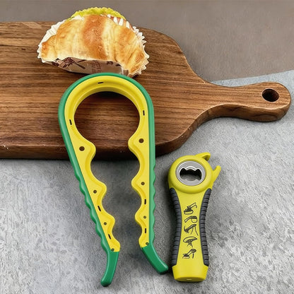 Jar Opener for Seniors with Arthritis,Jar Opener for Weak Hands,5-in-1 Bottle Opener,4-in-1 Can Opener (A-Blue)