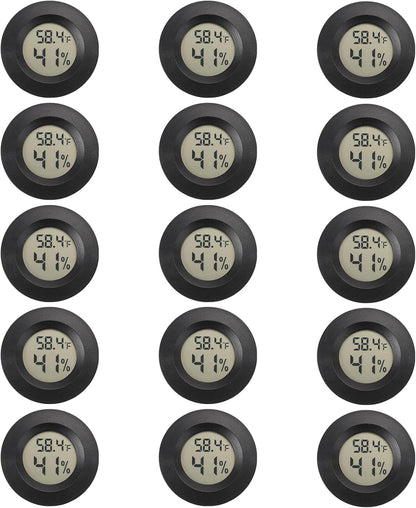 Serundo Auto Digital Hygrometer Thermometer Indoor/Outdoor Hygrometer 2PC | Mini Size,LCD,℉/℃ Conversion,Fast Response, Outdoor Thermometer with Humidity for Reptile Greenhouse Cellar 3D Printer