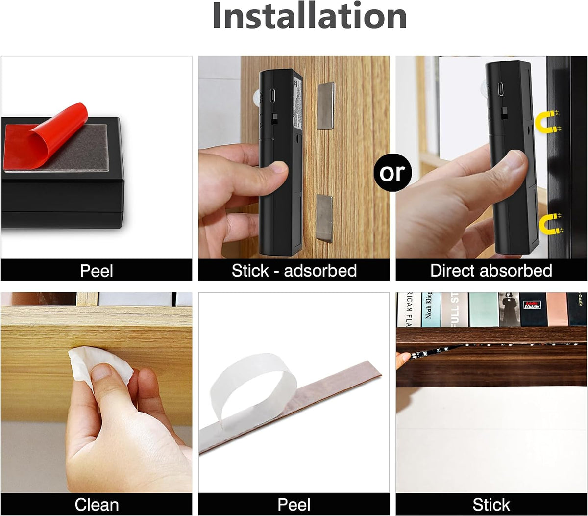 WOBANE Motion Sensor Stair Strip Lights,Rechargeable LED Closet Light,White