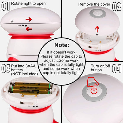 cotsoco Mini Handheld Massager, Portable Vibrating Body Massager with LED Light for Hand Head Neck Back Legs Arms Pain Release, Battery Operated to Use at Home, Office, Travel,As Gifts