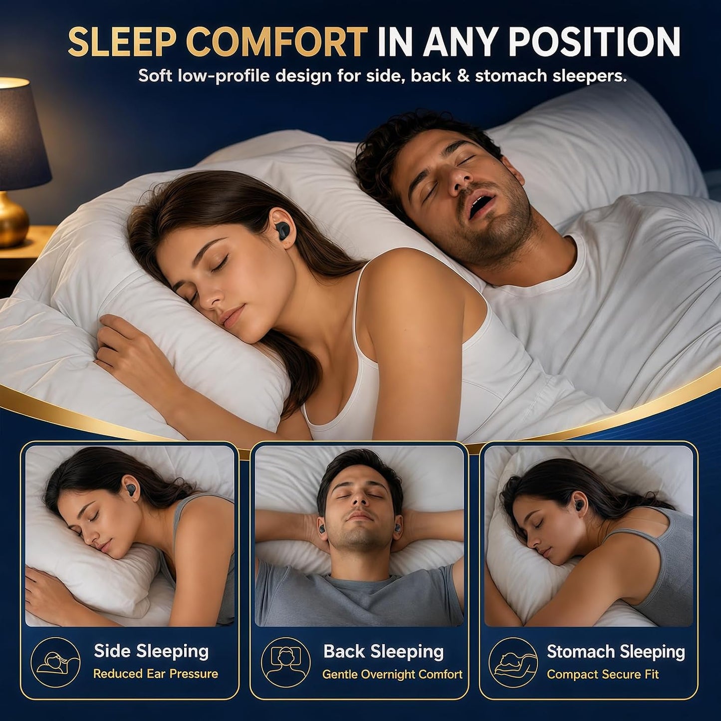 Silicone Ear Plugs for Sleeping Noise Reduction Reusable Side Sleepers