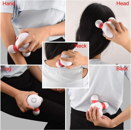 cotsoco Mini Handheld Massager, Portable Vibrating Body Massager with LED Light for Hand Head Neck Back Legs Arms Pain Release, Battery Operated to Use at Home, Office, Travel,As Gifts