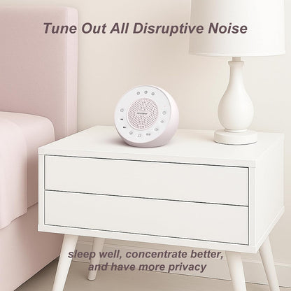 Housbay White Noise Machine with 31 Soothing Sounds, 5W Loud Stereo Sound, Auto-Off Timer, Adjustable Volume, Sleep Sound Machine for Baby, Kid, Adult -Wood Grain