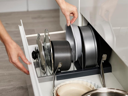 Joseph Joseph DrawerStore Cookware Organizer, Baking Tray Rack, Space Saving Storage for Pans, Lids, Cutting Boards