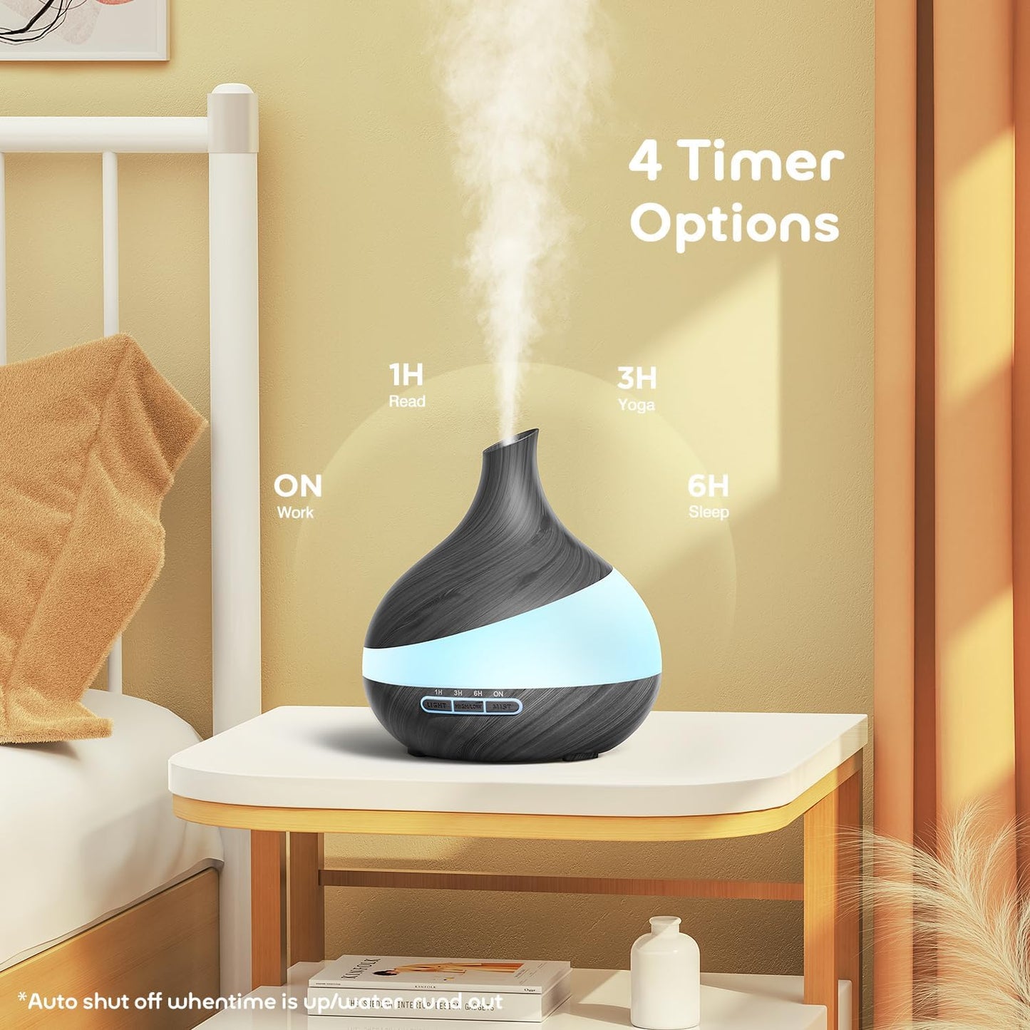 𝟒𝟖%𝐨𝐟𝐟 HJTHJT Essential Oil Diffuser: 500ML Aromatherapy Diffuser with Remote Control for Hotel Spa Yoga Room - Humidifiers for Bedroom with 14 Colors LED Night Light for Kids/Women