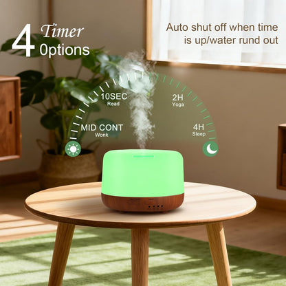 300ML Essential Oil Diffuser, Remote Control Ultrasonic Aromatherapy Oil Diffusers Cool Mist Humidifier, Waterless Auto-Off and 7 LED Light Colors for Bedroom, Yoga, SPA, Baby